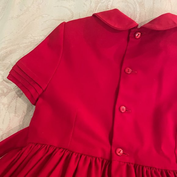 Luli & Me Girls 6 Smocked Floral Red Dress - Picture 9 of 13
